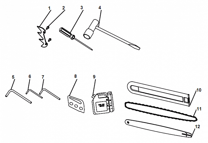 5 УПОР - КЛЮЧИ БЕНЗОПИЛА CHAMPION 254-18
