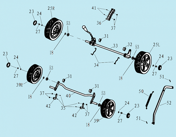 2 КОЛЕСА ГАЗОНОКОСИЛКА CHAMPION LM4122