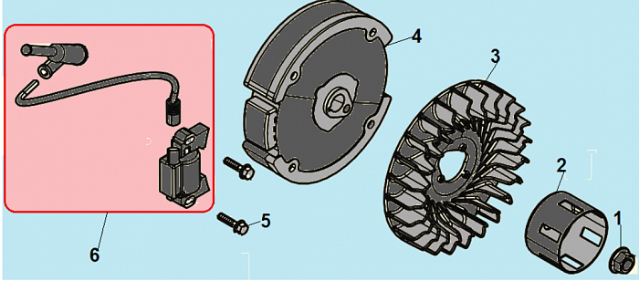 11 МАГНЕТО - МАХОВИК ВИБРОПЛИТА CHAMPION PC9750FT